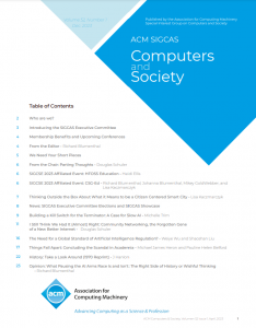 Computers and Society Volume 52 Number 1 (April, 2023) Issue Now Available